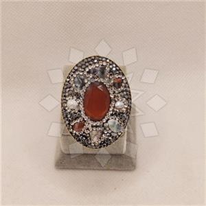 Fashion Handmade Artisan Brass  Gemstone Rings