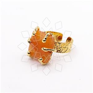 Fashion Handmade Artisan Brass  Gemstone Rings