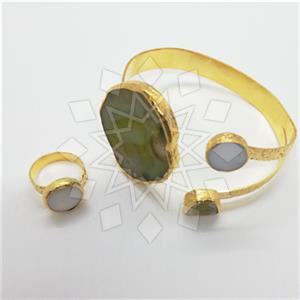 Fashion Handmade Artisan Brass  Ring Bracelet Sets