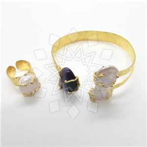 Fashion Handmade Artisan Brass  Ring Bracelet Sets