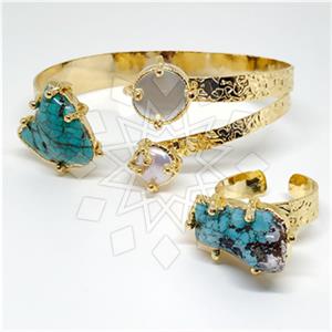 Fashion Handmade Artisan Brass  Ring Bracelet Sets