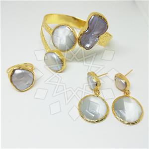 Fashion Handmade Artisan Brass  Ring Earring Bracelet Sets