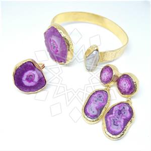 Fashion Handmade Artisan Brass  Ring Earring Bracelet Sets