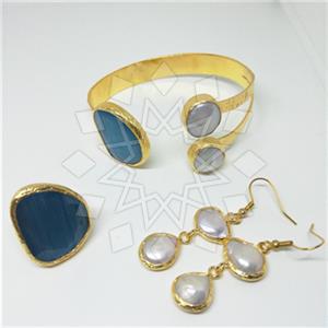Fashion Handmade Artisan Brass  Ring Earring Bracelet Sets