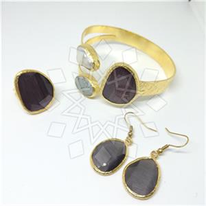 Fashion Handmade Artisan Brass  Ring Earring Bracelet Sets