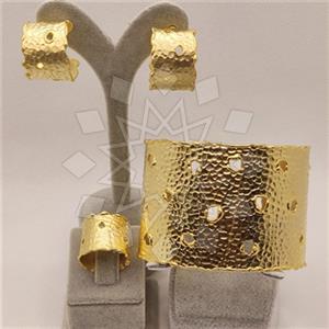 Fashion Handmade Artisan Brass  Ring Earring Bracelet Sets