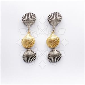 Fashion Handmade Artisan Brass Triple Drop Earrings