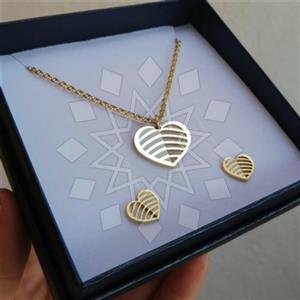 Fashion Heart and Love Earrings Necklace Sets