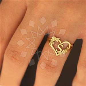 Fashion Heart and Love Flower Personalized Letter Puzzle and Harem Rings