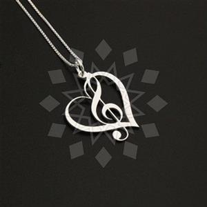 Fashion Heart and Love Music Pendant Necklace