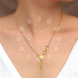 Fashion Heart Metal and Chain Necklace