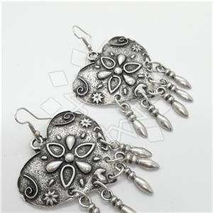 Fashion Heart Tassel Earring