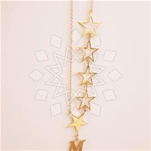 Fashion Large Bold Moon and Stars Beaded Necklace