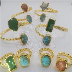 Fashion Moon and Stars Flower Geometric Ring Bracelet Sets Package