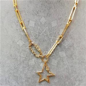 Fashion Moon and Stars Metal and Chain Necklace
