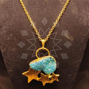 Fashion Moon and Stars Metal and Chain Necklace