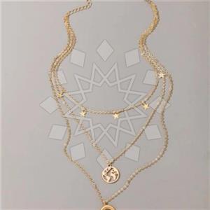 Fashion Moon and Stars Multi Strand Necklace