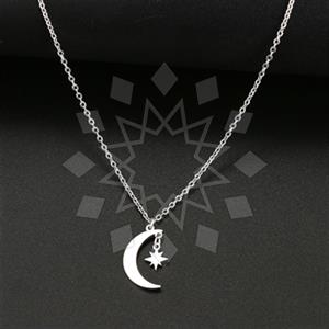 Fashion Moon and Stars Pendant Necklace