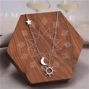 Fashion Moon and Stars Pendant Necklace