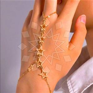 Fashion Moon and Stars Single Finger to Bracelet Hand Jewelry