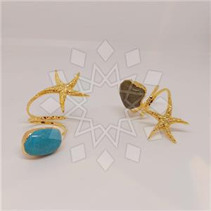 Fashion Sea and Shell Gemstone Rings