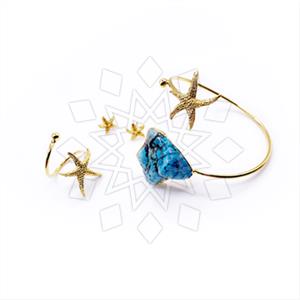 Fashion Sea and Shell Ring Earring Bracelet Sets