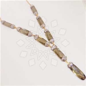 Fashion Semi Precious Gems and Crystal  Pendant Necklace