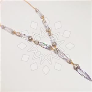 Fashion Semi Precious Gems and Crystal  Pendant Necklace