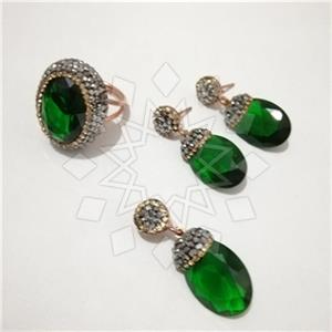 Fashion Semi Precious Gems and Crystal  Ring Earring Pendant Sets