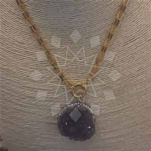 Fashion Semi Precious Gems and Crystal  Unique Necklace