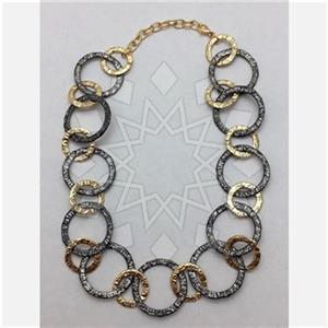 Fashion Statement  Metal and Chain Necklace