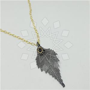 Fashion Tree and Leaf Gem and Crystals Pendant Necklace