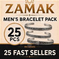 Fashion Zamak Men's Bracelet Pack 25 Pieces