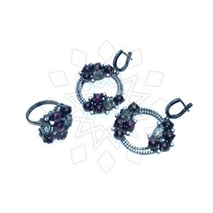 925 Sterling Silver Zirconia Statement  Ring Earrings Sets