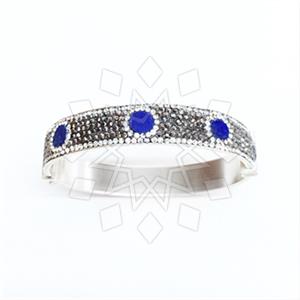 925 Sterling Silver Gem and Crystals Bangle Bracelets