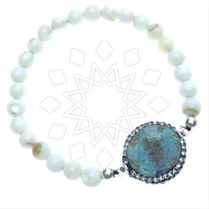 925 Sterling Silver Gem and Crystals Beaded Bracelet