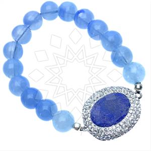 925 Sterling Silver Gem and Crystals Beaded Bracelet
