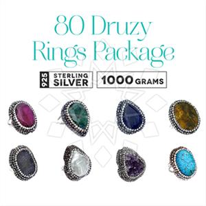 925 Sterling Silver Gem and Crystals Gemstone Rings