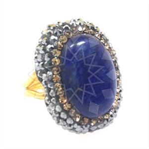 925 Sterling Silver Gem and Crystals Gemstone Rings