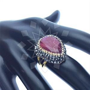 925 Sterling Silver Gem and Crystals Gemstone Rings