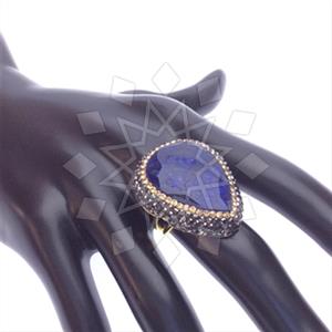 925 Sterling Silver Gem and Crystals Gemstone Rings