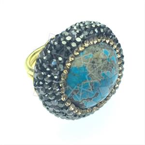 925 Sterling Silver Gem and Crystals Gemstone Rings