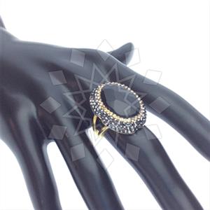 925 Sterling Silver Gem and Crystals Gemstone Rings