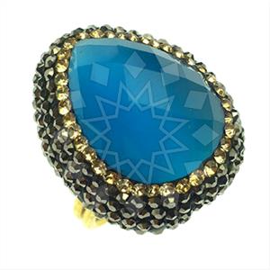 925 Sterling Silver Gem and Crystals Gemstone Rings