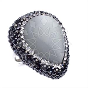 925 Sterling Silver Gem and Crystals Gemstone Rings