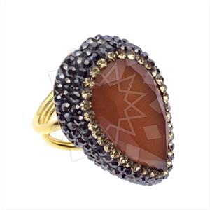 925 Sterling Silver Gem and Crystals Gemstone Rings