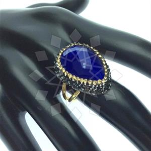 925 Sterling Silver Gem and Crystals Gemstone Rings