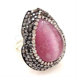 925 Sterling Silver Gem and Crystals Gemstone Rings