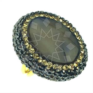 925 Sterling Silver Gem and Crystals Gemstone Rings