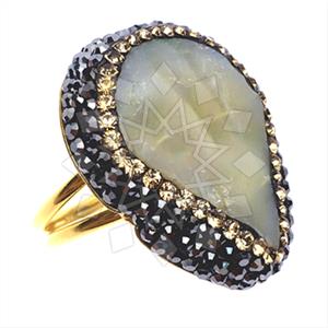 925 Sterling Silver Gem and Crystals Gemstone Rings